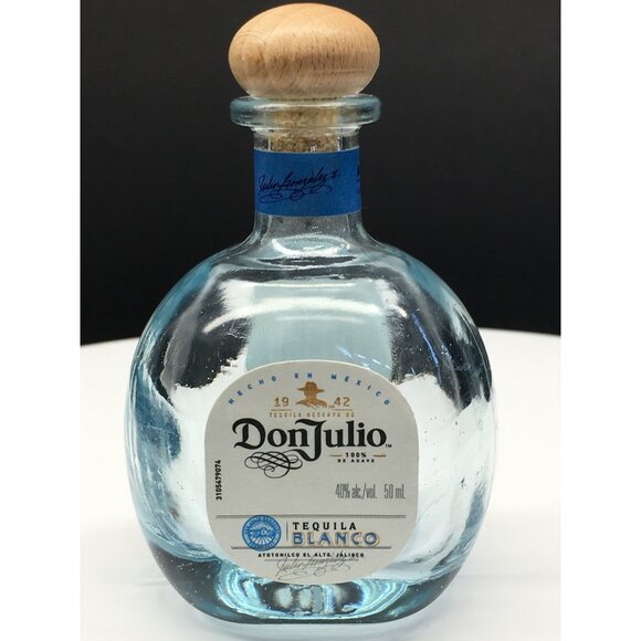 Don Julio Blanco Tequila Bottle Empty 50 mL Blue Round Glass with Wood Cork - Picture 6 of 12